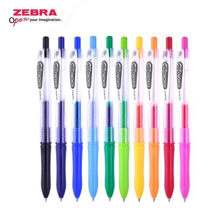 Paket Zebra Gel Pen Kokoro 0.5 mm 12pcs Mix Warna dan Hitam | Pulpen Gel Warna | Smooth Writing | Original
